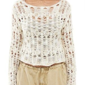 BDG Laddered Flute Bell Sleeve Sweater Women’s Size Extra Large XL Ivory